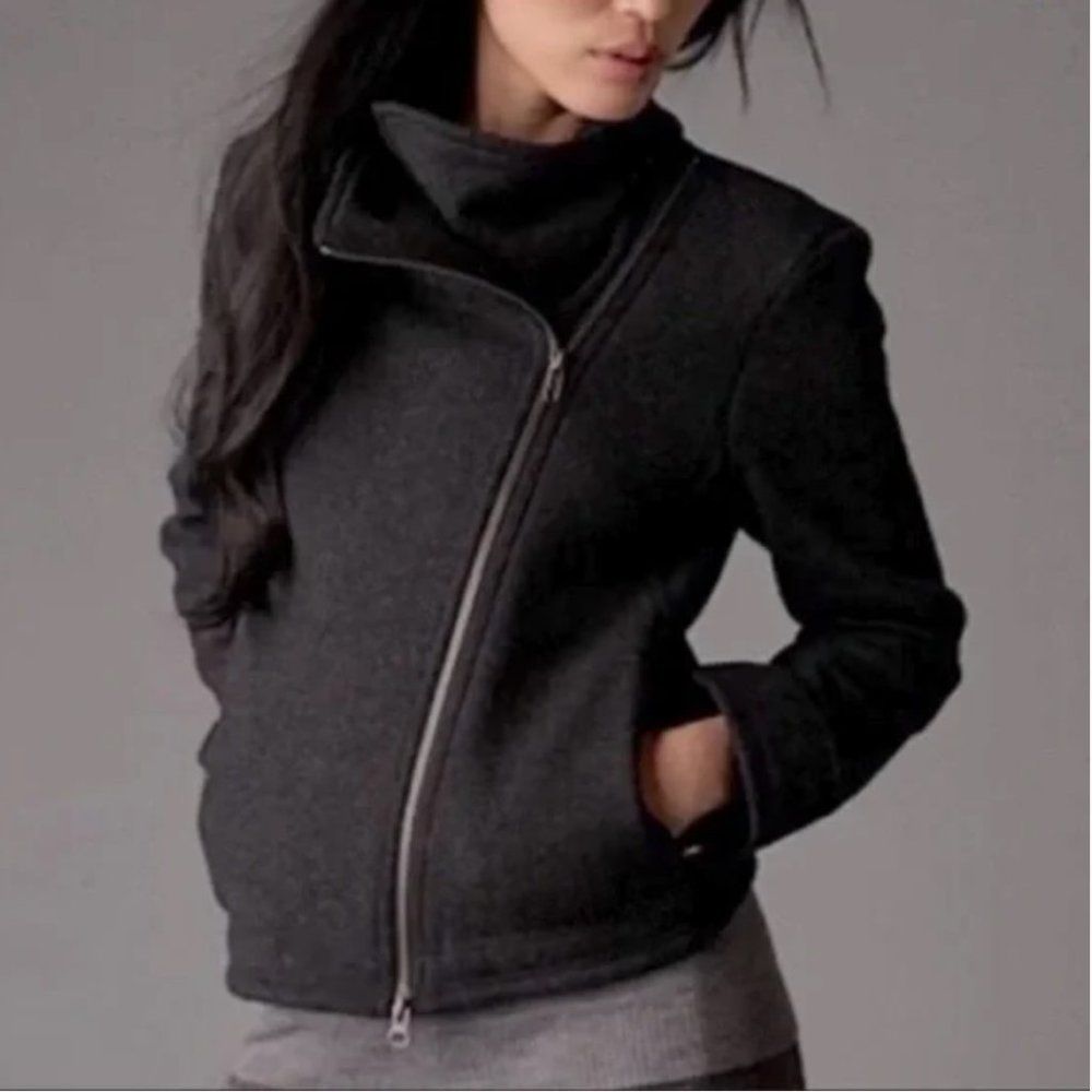Eileen Fisher Asymmetrical Knit Moto Jacket